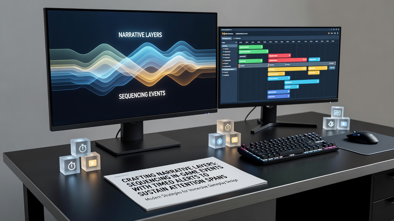 Timeline view of sequenced alerts layered over extended gameplay broadcast