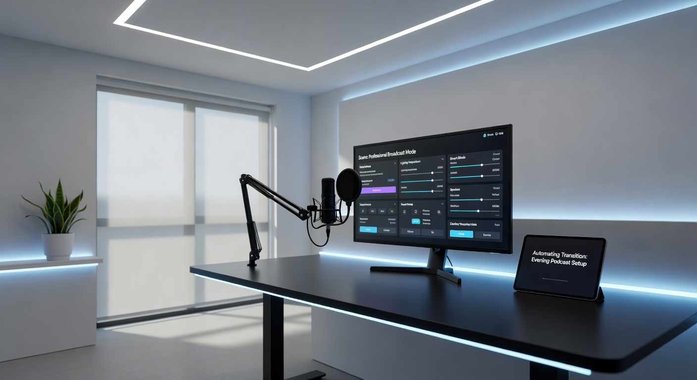 Smart home lighting system integrated with streaming setup for automated scene changes