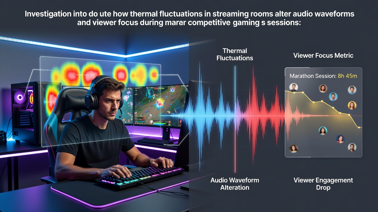 Thermal monitoring equipment tracking room conditions during extended streaming sessions