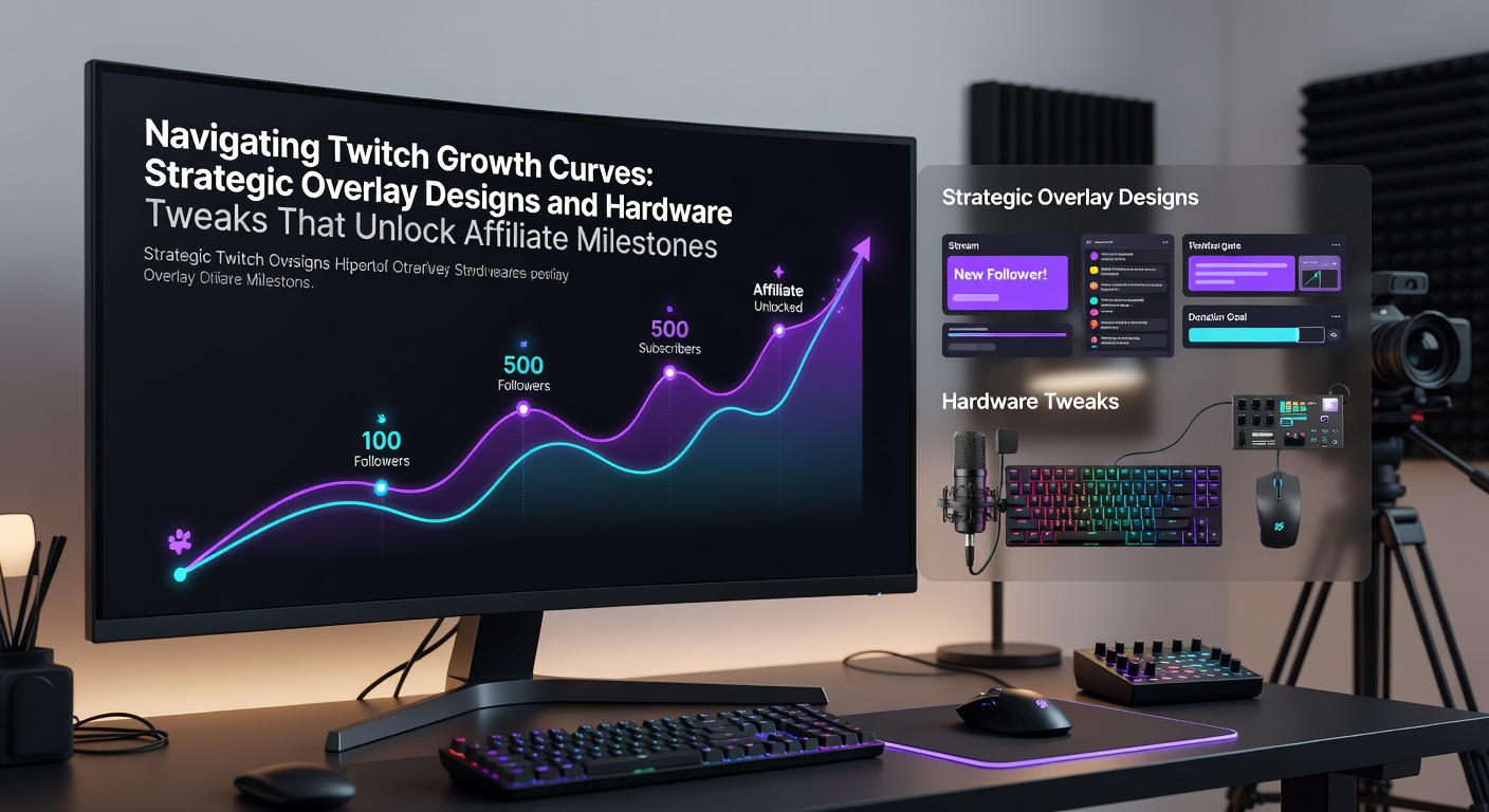 Strategic Twitch overlay layouts showing viewer engagement metrics and milestone trackers