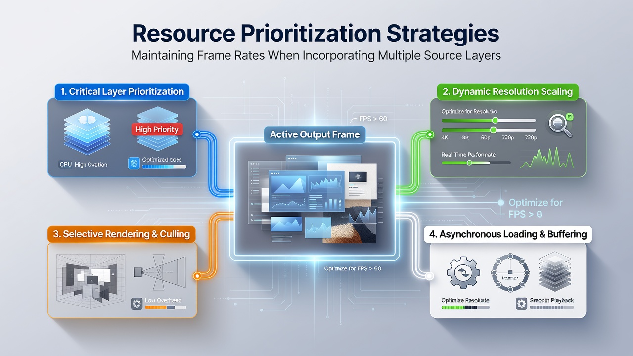 Detailed view of GPU and CPU resource graphs with prioritized layer assignments highlighted