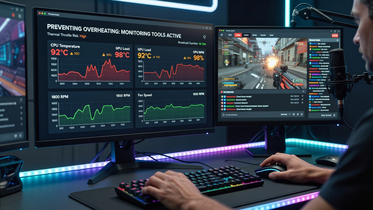 Close-up of temperature graphs and fan speed controls within a hardware monitoring interface
